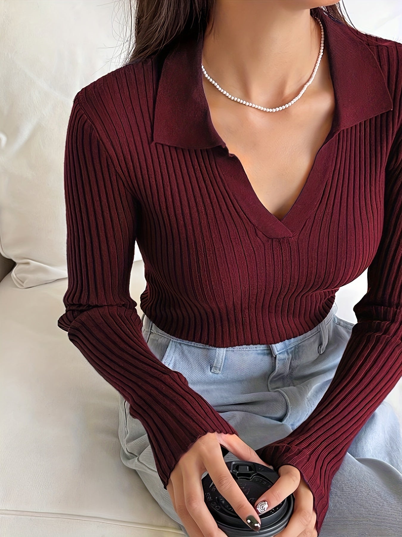 V Neck Pullover Damen