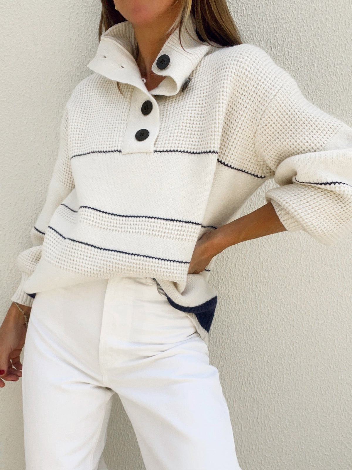 Noa - Casual Dames Sweater Met Knopen