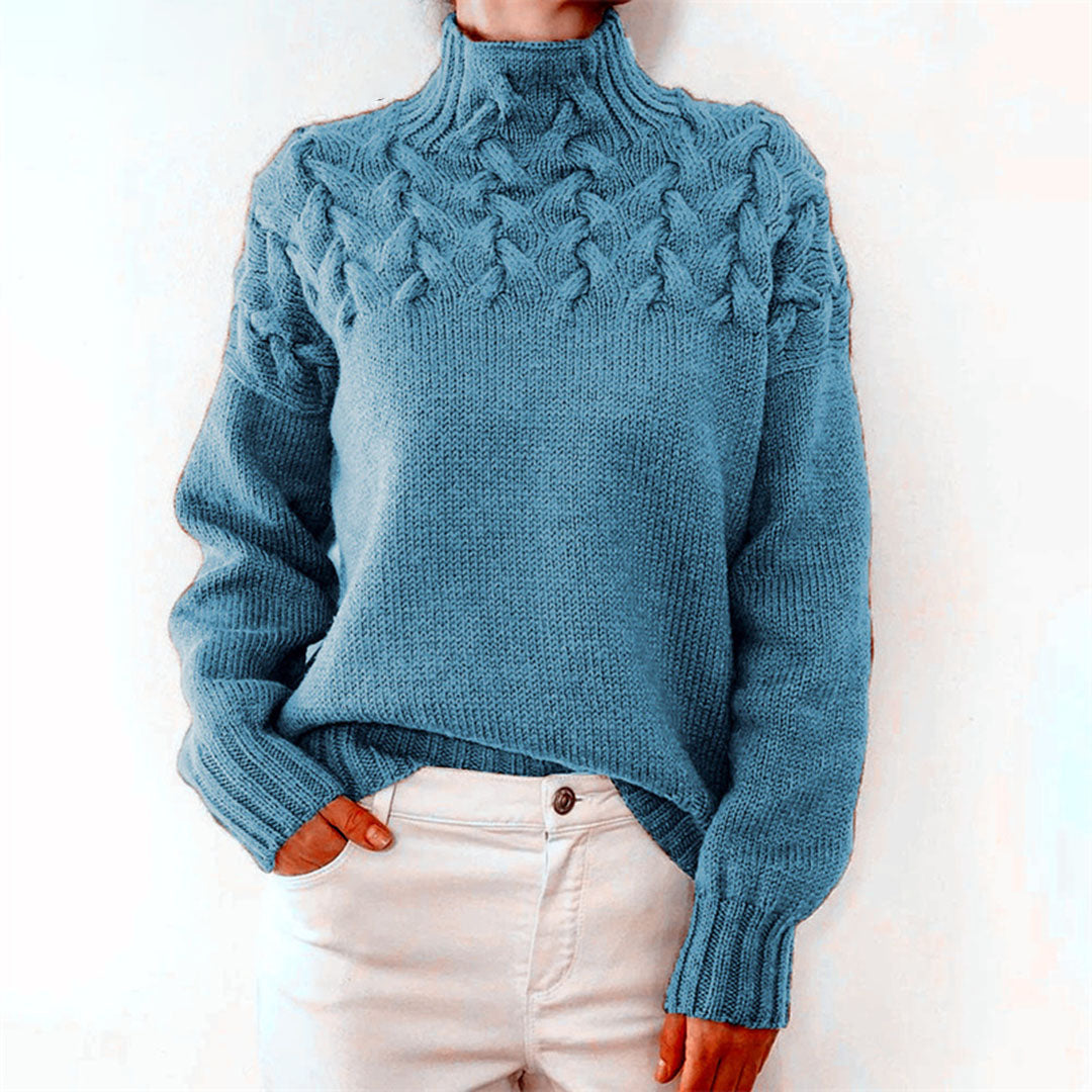 Gestrickter Rollkragenpullover für Frauen