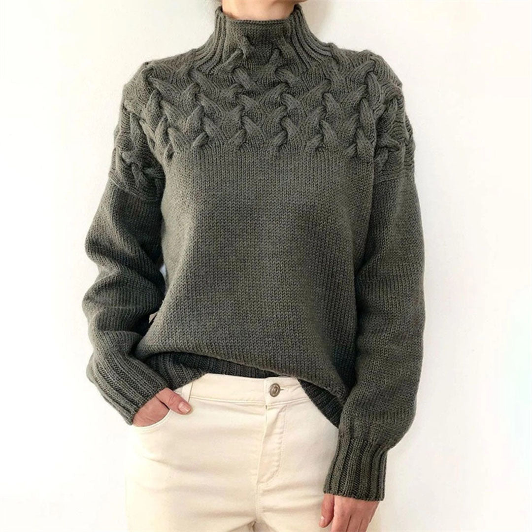 Gestrickter Rollkragenpullover für Frauen