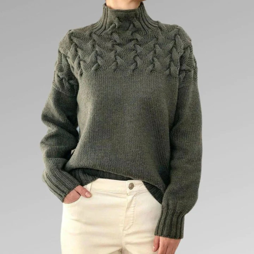 Gestrickter Rollkragenpullover für Frauen