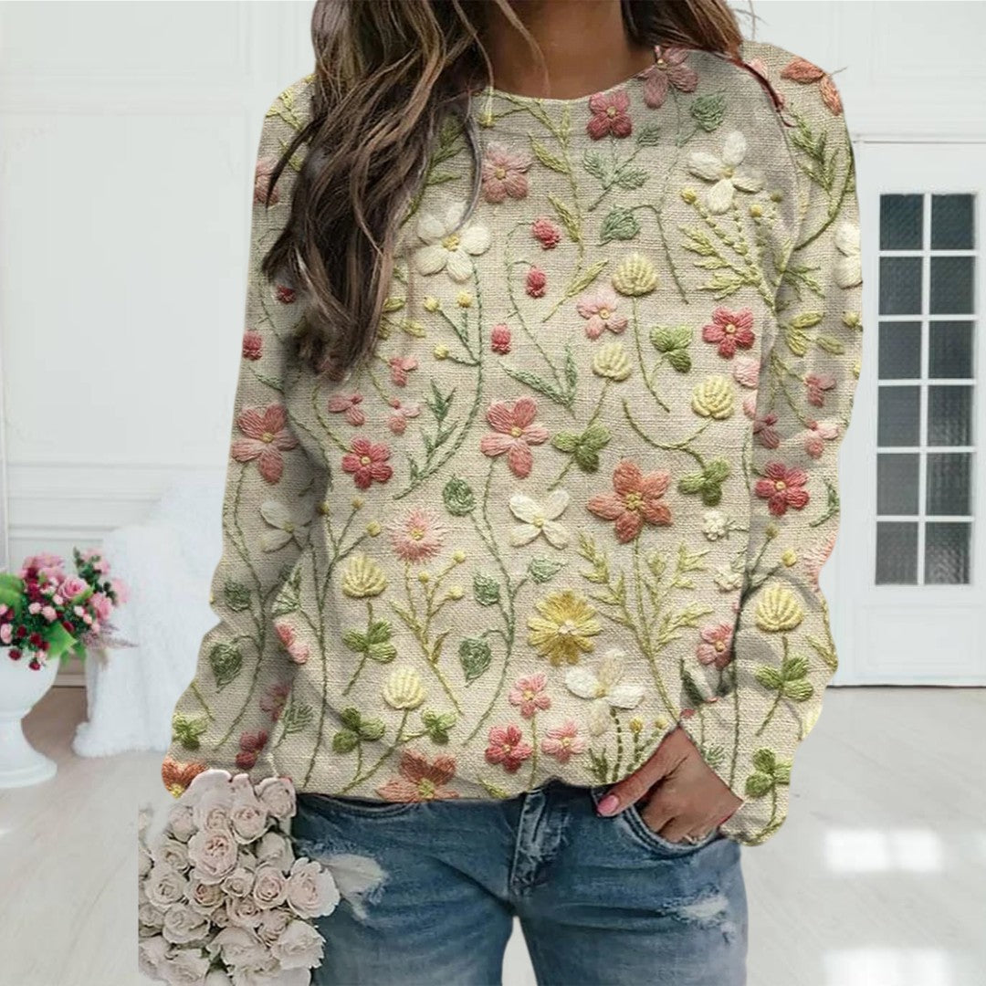 Pullover mit Blumenmuster für Frauen